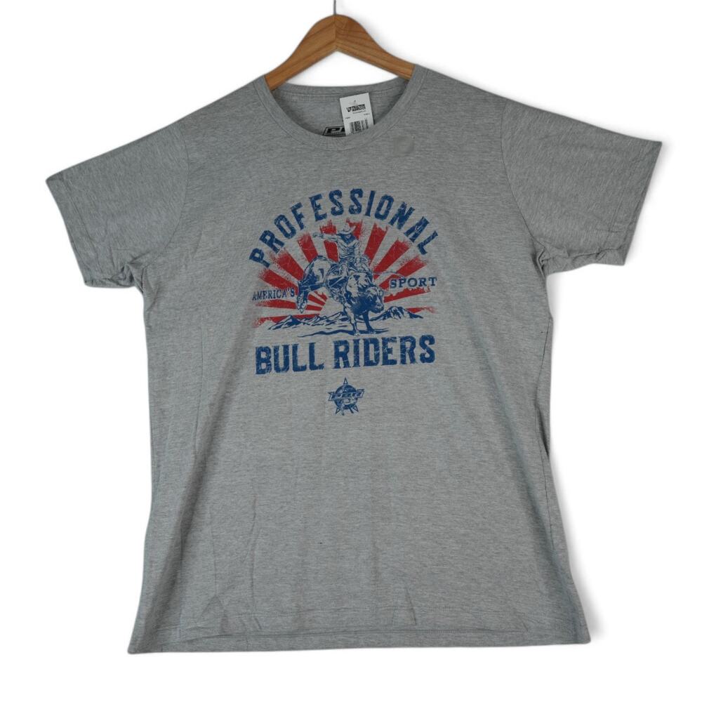 PBR Professional‎ Bull Riders T-Shirt 2XL Gray America's Sport Cowboy New